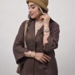ست شومیز و شلوار ایریس زنانه رنگ قهوه ای فری سایز