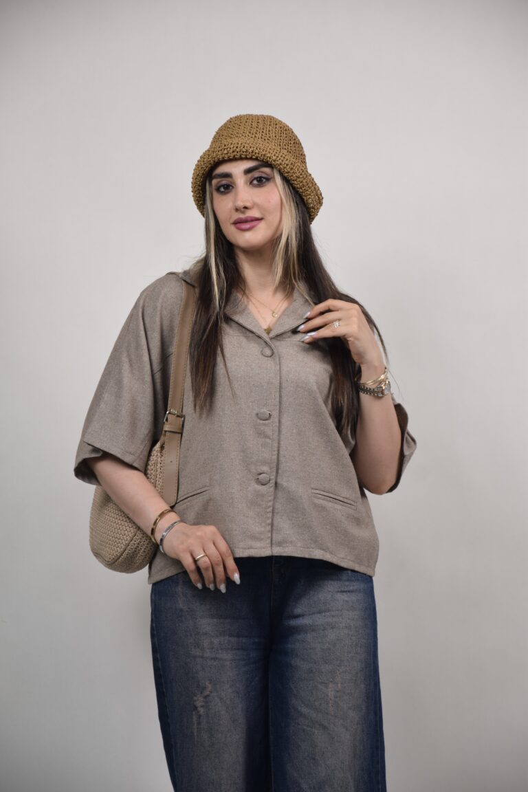 شومیز باکسی نپال زنانه رنگ موکا2