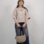شومیز باکسی نپال زنانه رنگ کرم
