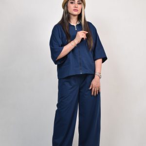 ست شومیز و شلوار آوینا رنگ سرمه‌ای