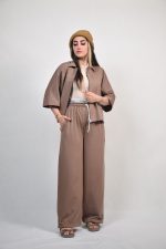 ست شومیز و شلوار آوینا رنگ موکا