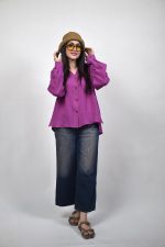 شومیز دابل فیس سورنا زنانه رنگ بنفش روشن