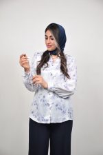 شومیز السا کد ۰۲۵ زنانه رنگ سفید و یاسی