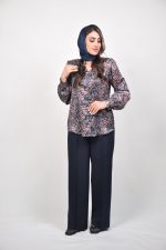 شومیز السا زنانه رنگ سورمه‌ای و آجری