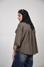 شومیز زنانه راويس رنگ قهوه ای تیره