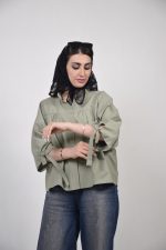 شومیز زنانه راويس رنگ سبز سدری