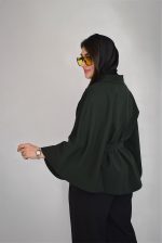 پانچو زنانه دنريس مدل مازراتی سبز کله غازی