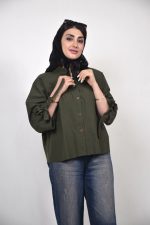 شومیز عروسکی زنانه راويس رنگ سبز یشمی