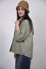 شومیز یقه انگلیسی زنانه آرسس رنگ سبز آبی