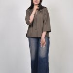 شومیز یقه انگلیسی آرسس رنگ گردویی
