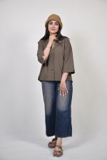شومیز یقه انگلیسی آرسس رنگ گردویی