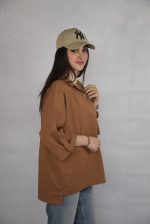 شومیز جلو بسته آلما زنانه رنگ قهوه ای روشن