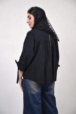 شومیز راويس زنانه رنگ مشکی