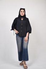 شومیز راويس زنانه رنگ مشکی
