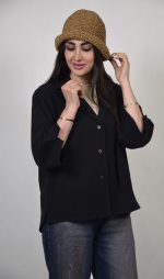 شومیز لینن آرسس رنگ مشکی زنانه