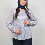 شومیز السا کد ۰۲۶ زنانه رنگ نقره‌ای و یاسی