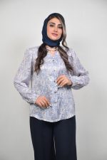 شومیز السا کد ۰۲۶ زنانه رنگ نقره‌ای و یاسی