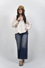 شومیز دابل فیس سورنا زنانه رنگ کرم روشن