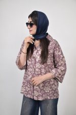 شومیز پیچک زنانه | شومیز پنبه‌ای سبک و راحت فری سایز - تصویر 6